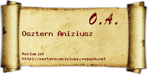 Osztern Aniziusz névjegykártya